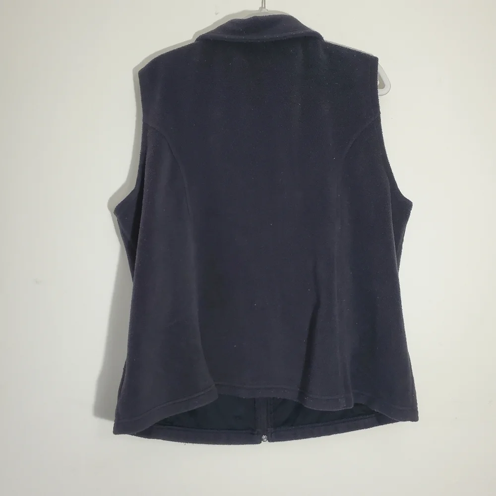 Columbia Fleece Full Zip Vest Charcoal Gray Black Size 2X - Picture 3 of 6